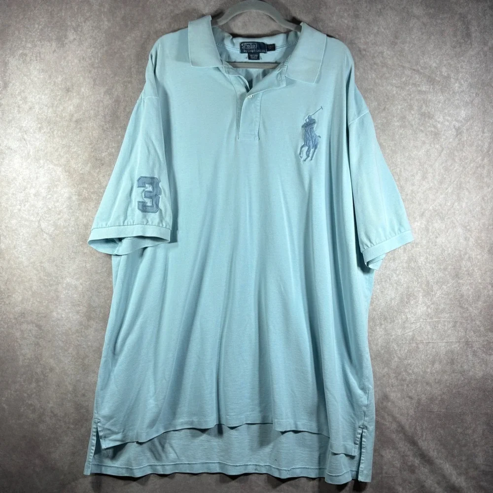 Polo Ralph Lauren Polo Shirt Mens 4XLT Blue Big Pony Classic Big & Tall Cotton